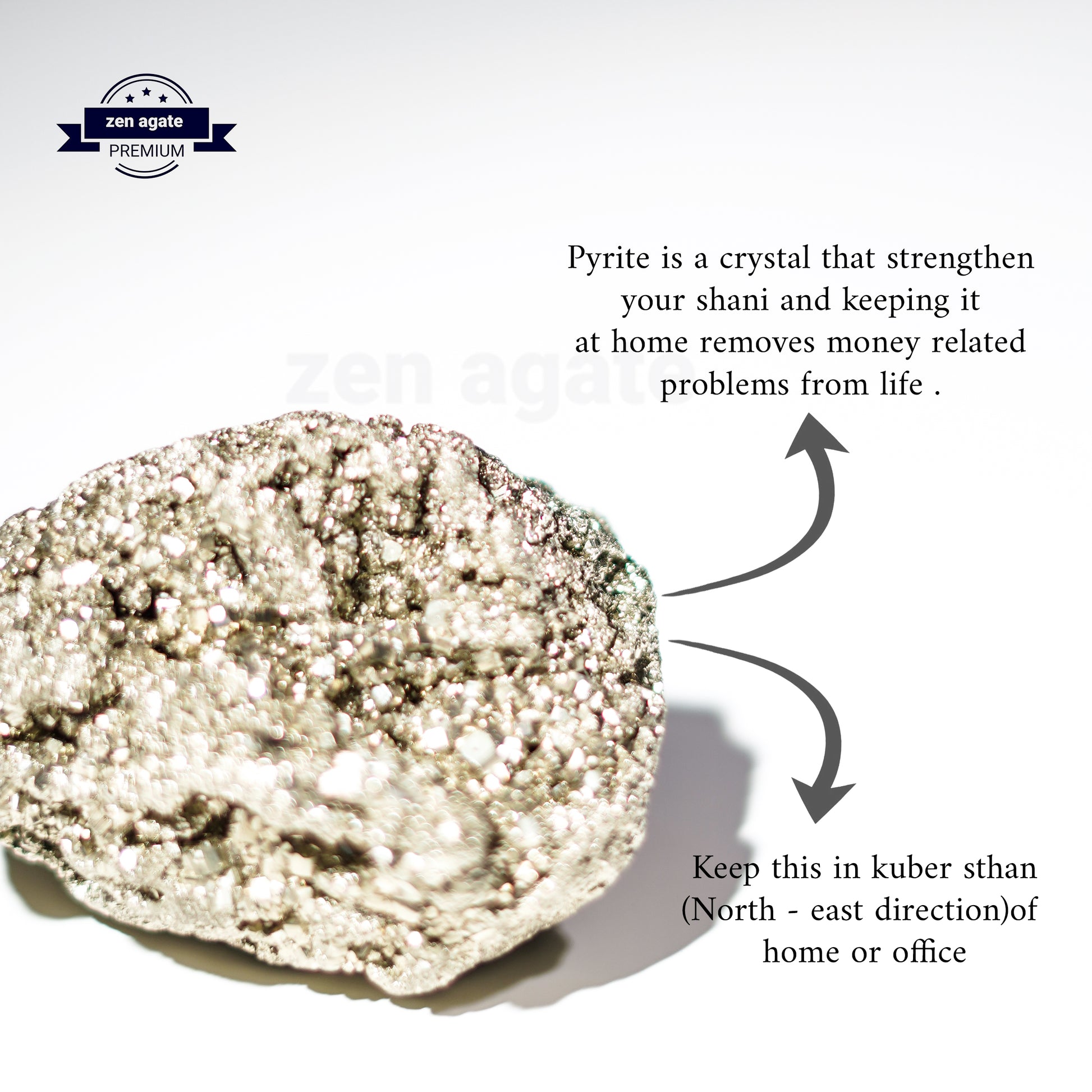 Original pyrite cluster for wealth attraction and money magnet from zen agate