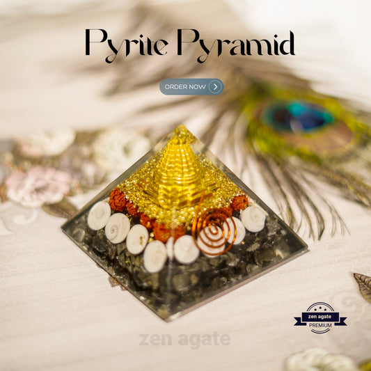 Original Crystal wealth pyrite Laxmi Pyramid - Vastu Money Wealth Good Luck Prosperity