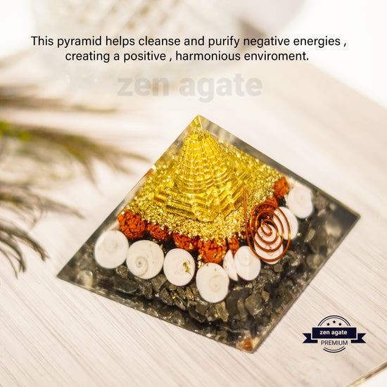 Original Crystal wealth pyrite Laxmi Pyramid - Vastu Money Wealth Good Luck Prosperity